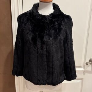 INC International Concepts Plush Black Teddy Jacket